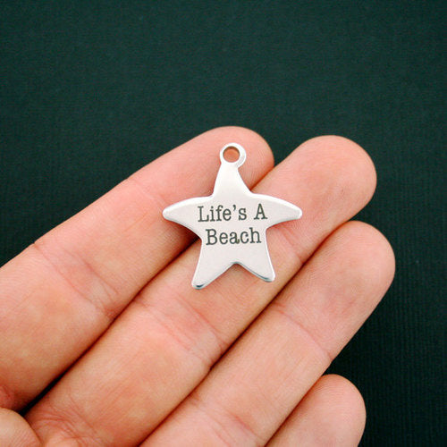Life's a Beach Stainless Steel Starfish Charms - BFS019-1183