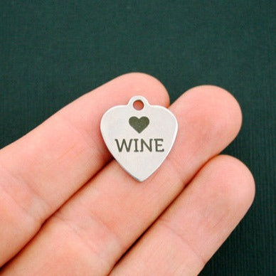 Breloques Vin en Acier Inoxydable - BFS011-1195