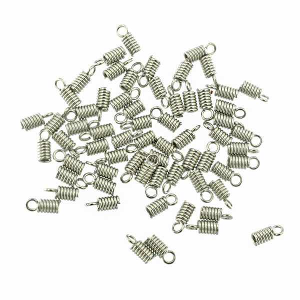 Stainless Steel Coil Ends - 8.5mm x 4mm - 50 Pieces - FD276
