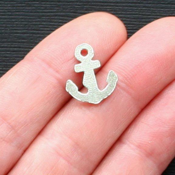 12 Anchor Antique Silver Tone Charms - SC2451