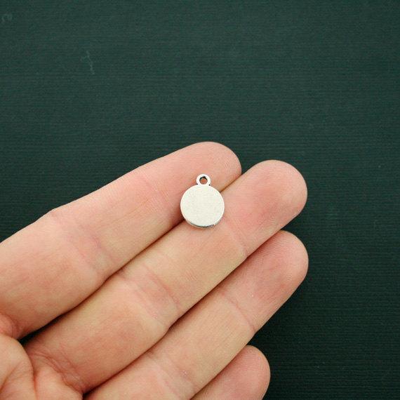 12 Believe Antique Silver Tone Charms - SC6426