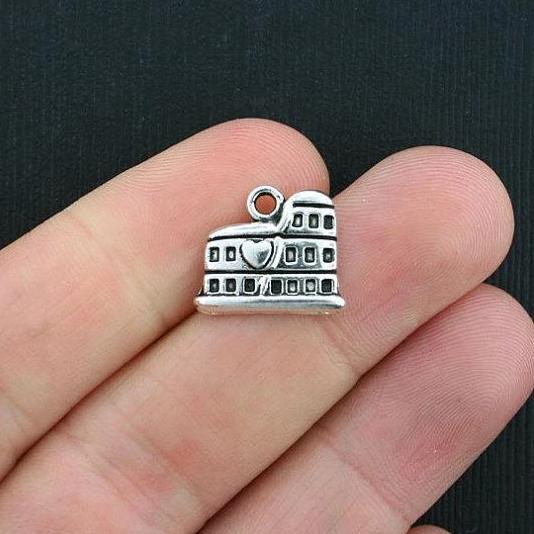 12 Colosseum Antique Silver Tone Charms - SC3681
