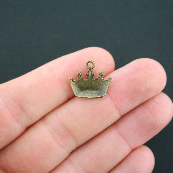 12 breloques couronne bronze antique - BC899