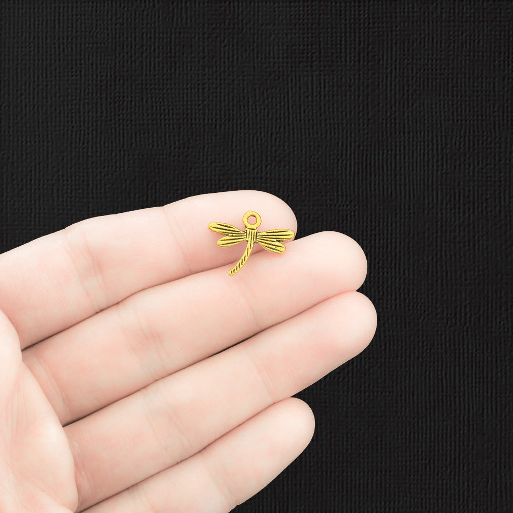 12 breloques de ton or antique libellule - GC229