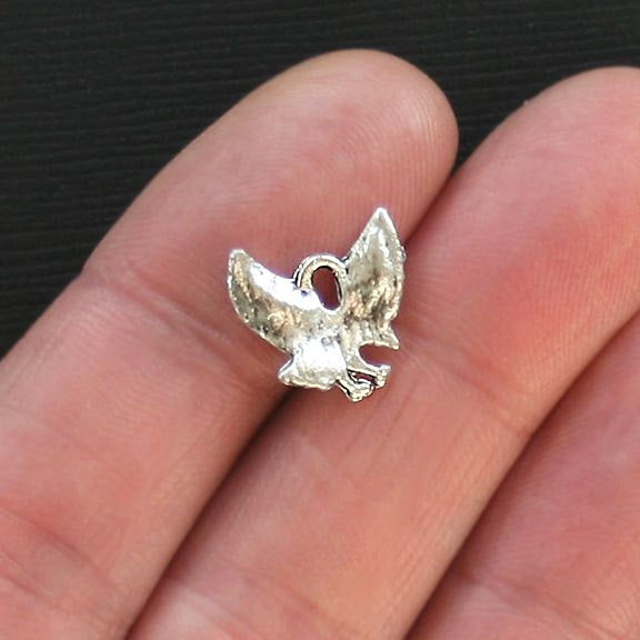 12 Eagle Antique Silver Tone Charms - SC2729