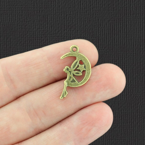 12 breloques de ton bronze antique Fairy Moon - BC1351