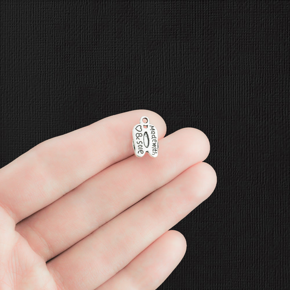 12 breloques ton argent antique tongs 2 faces - SC1978