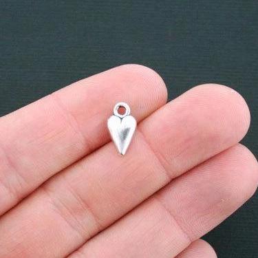 12 charmes de ton argent antique coeur 2 faces - SC4638