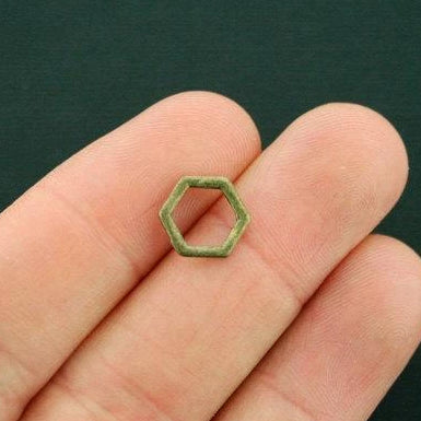 12 breloques de ton bronze antique anneau de liaison 2 faces - BC1671