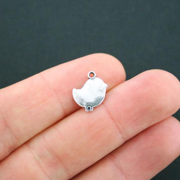 12 breloques de ton argent antique petit oiseau - SC914