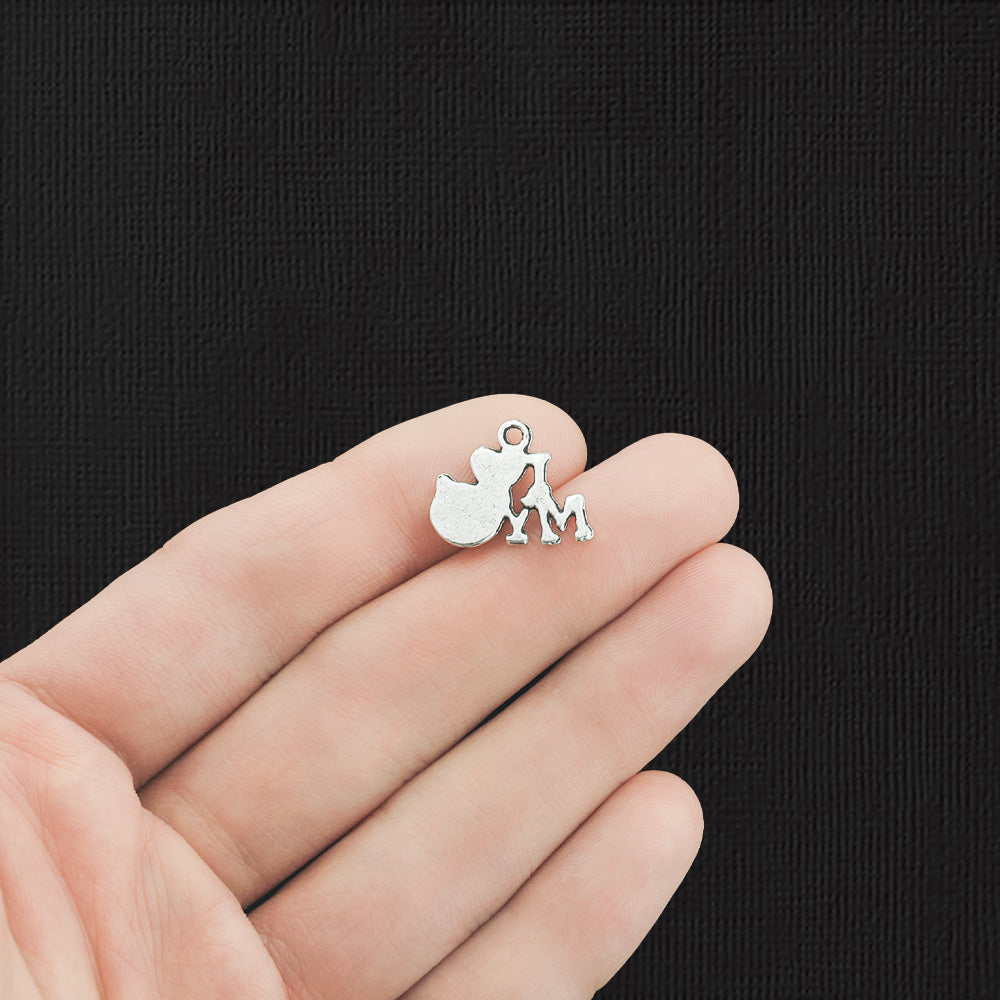 12 Love My Cat Antique Silver Tone Charms - SC259