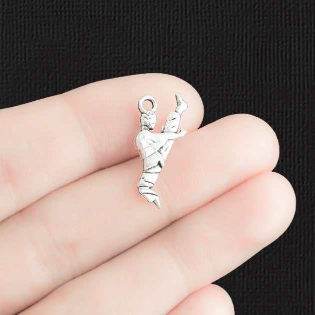 12 Martial Arts Antique Silver Tone Charms - SC3860