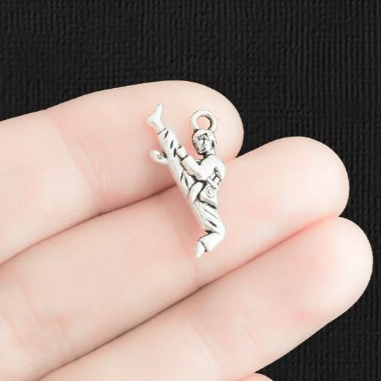 12 Martial Arts Antique Silver Tone Charms - SC3860