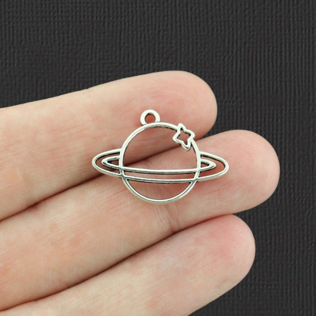 12 breloques ton argent antique planète 2 faces - SC5287