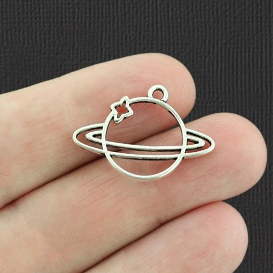 12 breloques ton argent antique planète 2 faces - SC5287