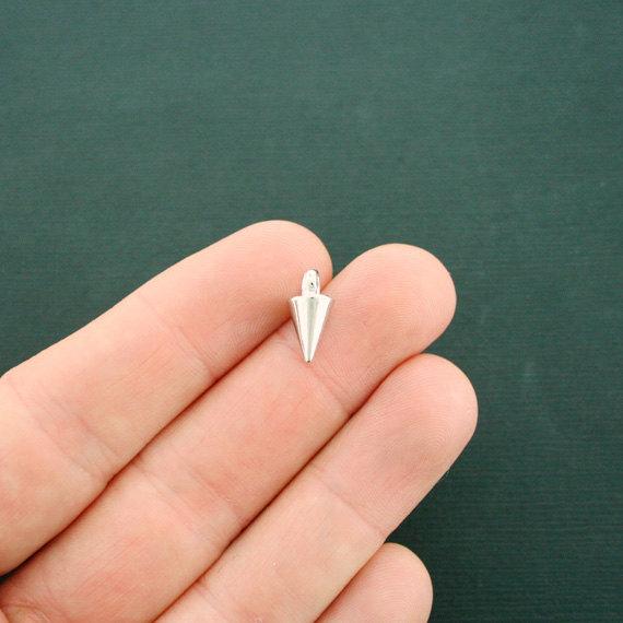 12 Spike Silver Tone Charms 3D - SC6413
