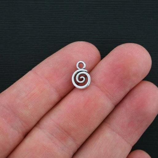 12 breloques ton argent antique tourbillon 2 faces - SC3396