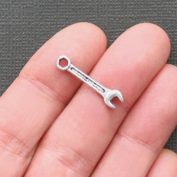 12 Wrench Antique Silver Tone Charms 2 Sided - SC629