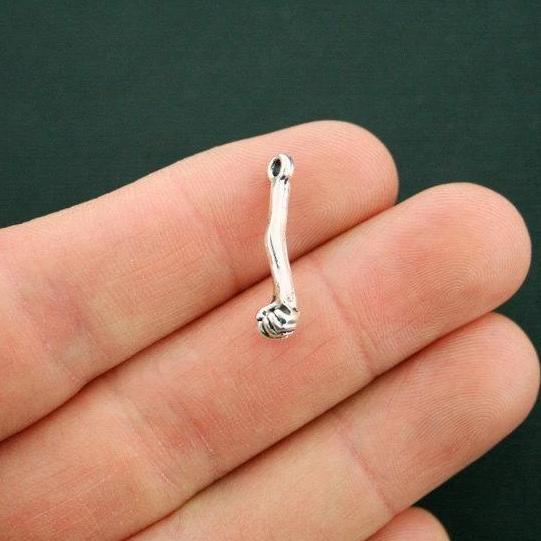 12 Doll Arm Connector Antique Silver Tone Charms 3D - SC6734