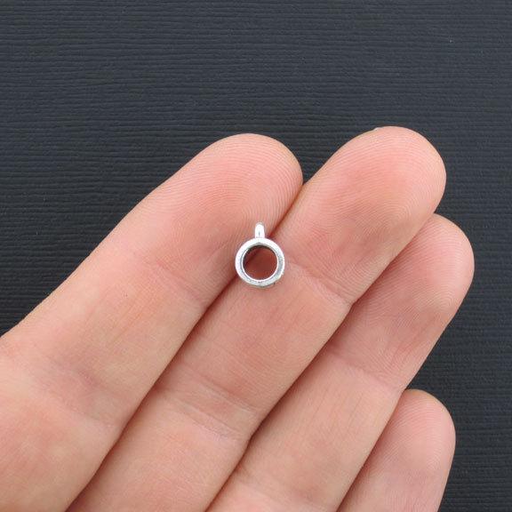 Bail Beads 9mm x 7mm - Antique Silver Tone - 12 Beads - SC3027