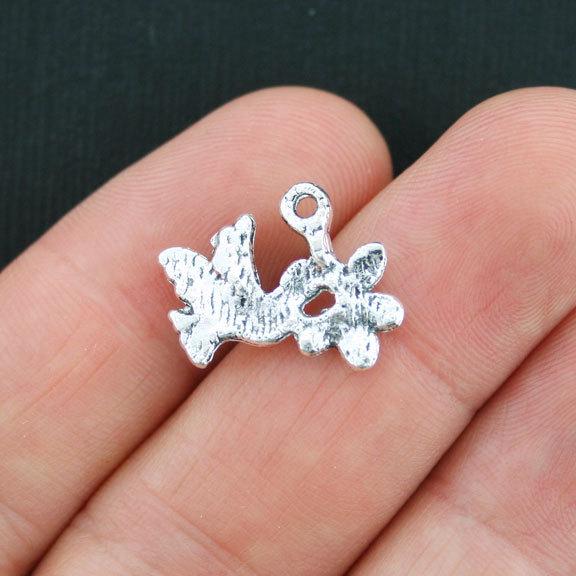 12 Bird Antique Silver Tone Charms - SC3774