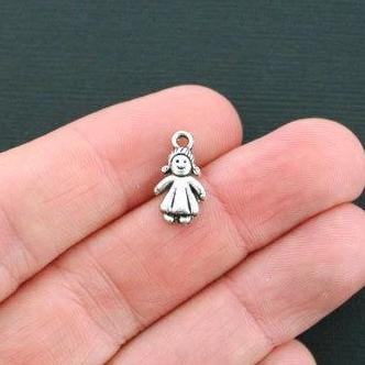 12 Doll Antique Silver Tone Charms - SC4590