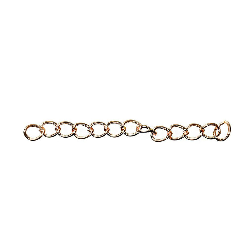 Rose Gold Tone Extender Chains - 50mm x 4.0mm - 12 Pieces - N351
