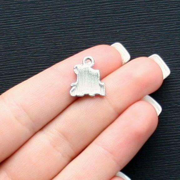 12 I Love Dogs Antique Silver Tone Charms - SC1229