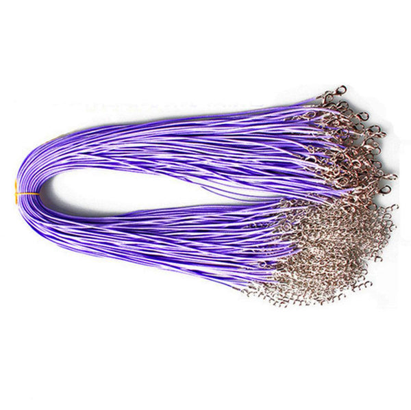 Lavender Wax Cord Necklace 18" Plus Extender - 2mm - 12 Necklaces - N198