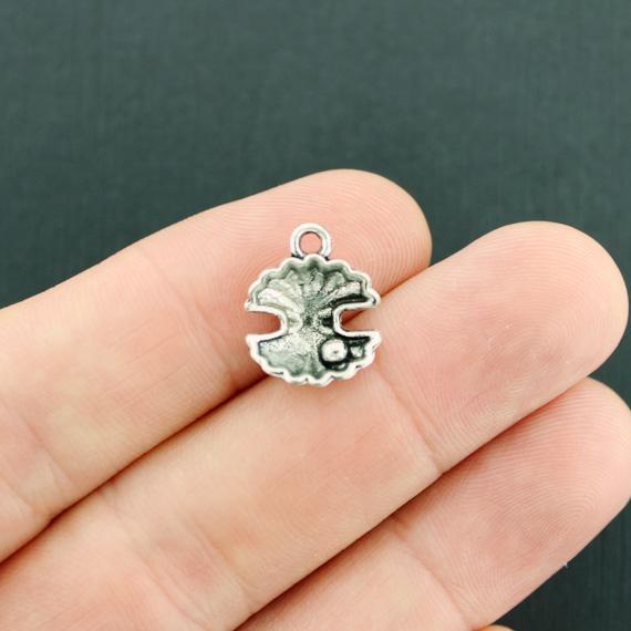 12 breloques de ton argent antique coquille d'huître - SC7675
