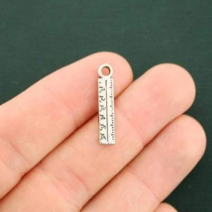 12 Ruler Antique Silver Tone Charms - SC7232