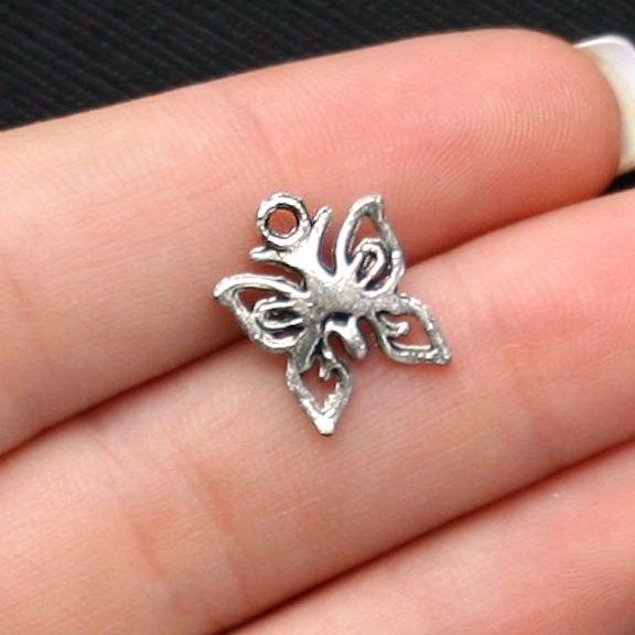 12 Butterfly Antique Silver Tone Charms - SC1881