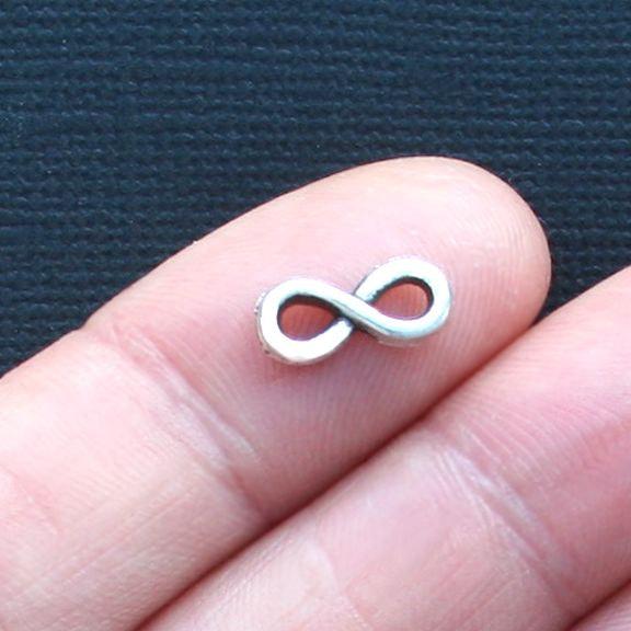 12 Infinity Connector Antique Silver Tone Charms - SC3164