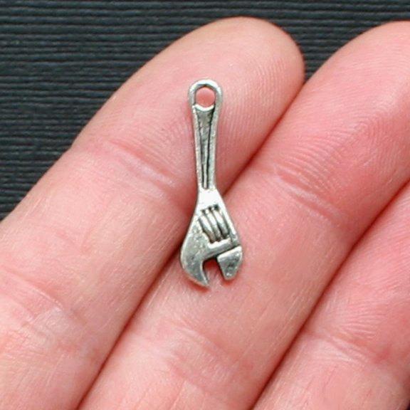 12 Wrench Antique Silver Tone 2 Sided Charms - SC618