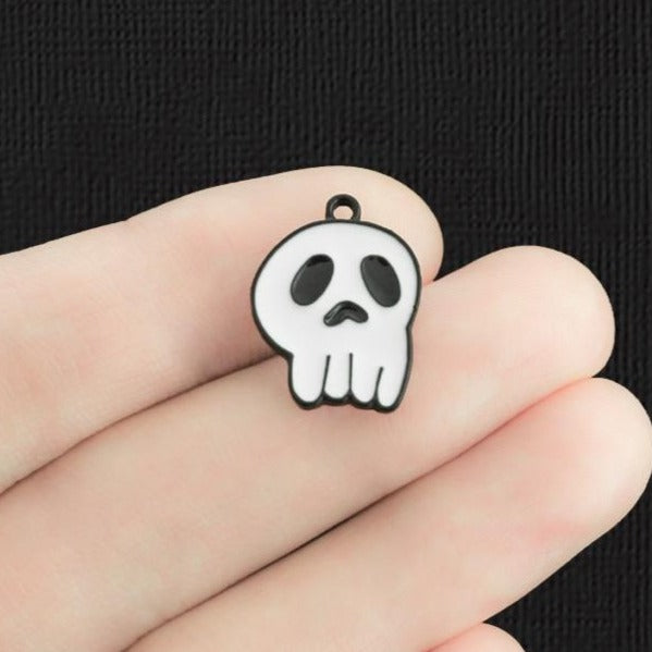 4 Ghost Black Enamel Charms - E1321