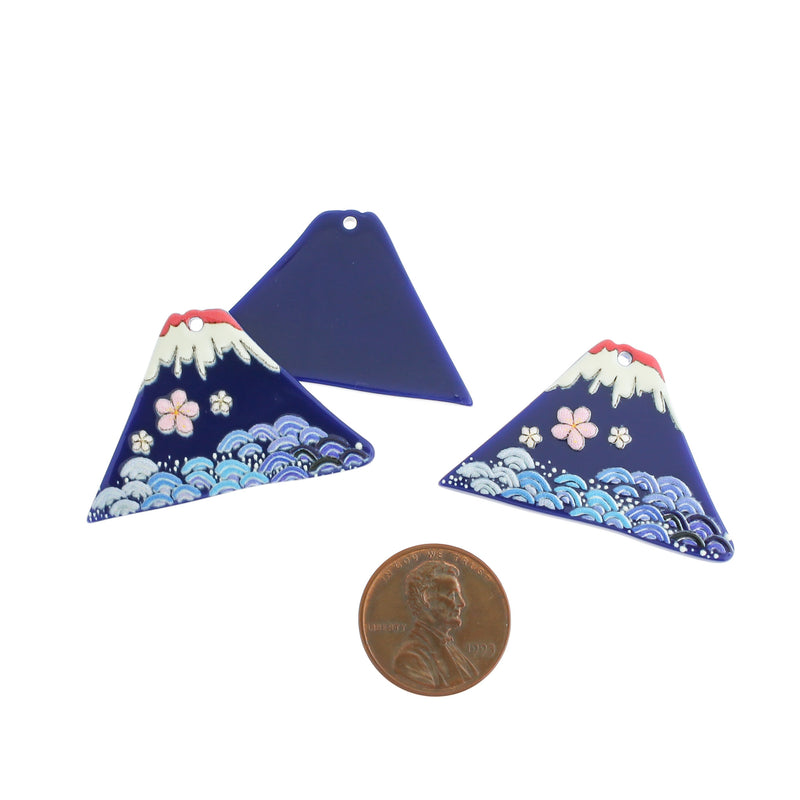 2 Charms Acrylique Volcan Floral - K113