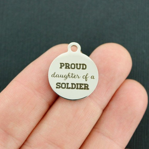 Proud Daughter Stainless Steel Charms - of a soldier - BFS001-1240
