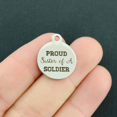 Proud Sister Stainless Steel Charms - of a soldier - BFS001-1241