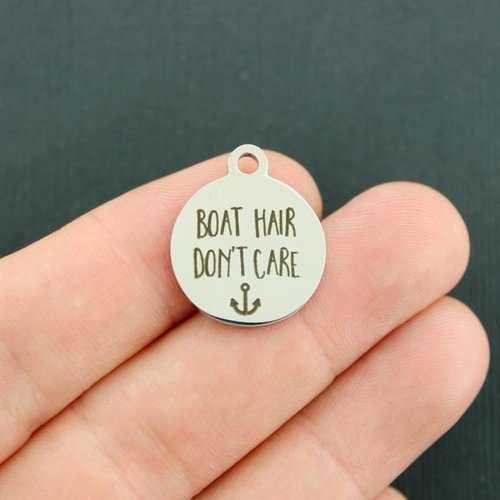 Boat Hair Stainless Steel Charms - Don't Care - BFS001-1272