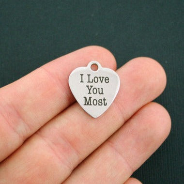 I Love You Most Stainless Steel Charms - BFS011-1277