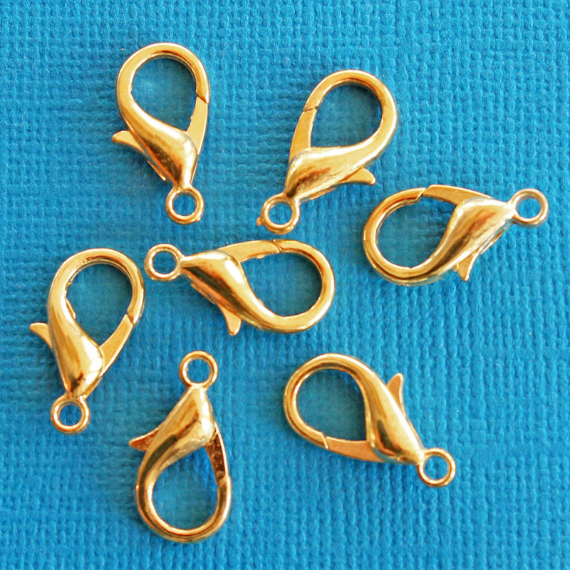Gold Tone Lobster Clasps 18mm x 10mm - 10 Clasps - FF217
