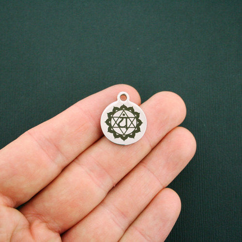 Anahata Heart Chakra Stainless Steel Charms - BFS001-1304