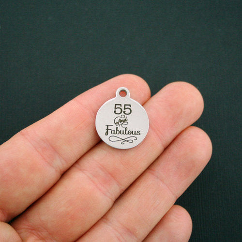 55 and Fabulous Stainless Steel Charms - BFS001-1313