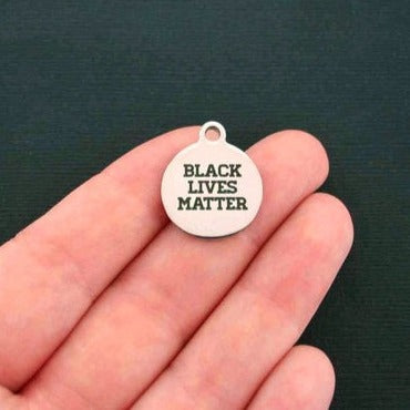 Breloques en acier inoxydable Black Lives Matter - BFS001-1317