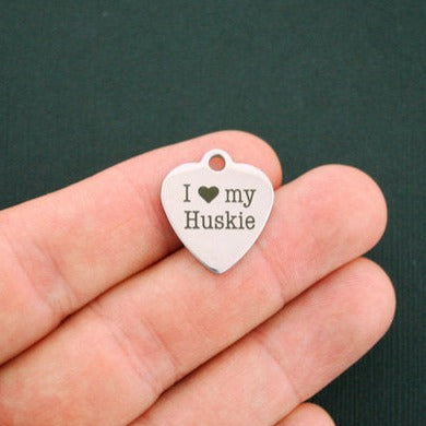 I Love My Huskie Stainless Steel Charms - BFS011-1327