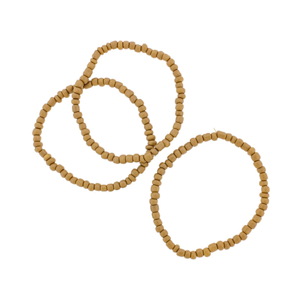 Bracelet Perles de Verre Graines - 65mm - Marron Clair - 1 Bracelet - BB246