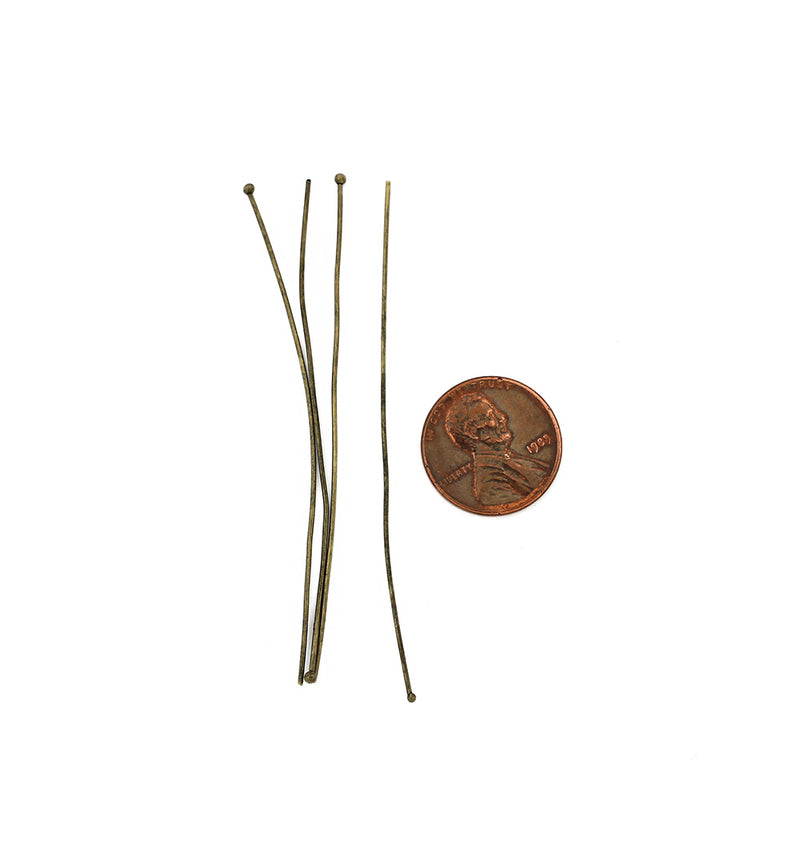 Antique Bronze Tone Ball Head Pins - 7cm - 100 Pieces - PIN058