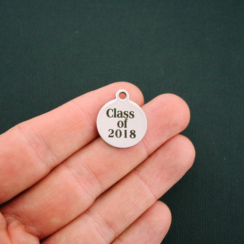 Class of 2018 Stainless Steel Charms - BFS001-1394