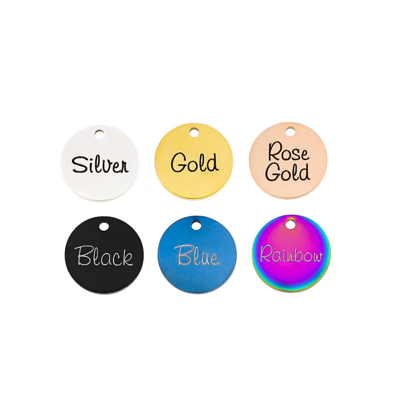 Birth Month Flower Stainless Steel 13mm Round Charms - October Marigold - BFS007-5958