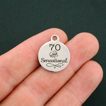 70 and Sensational Stainless Steel Charms - BFS001-1401